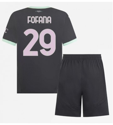 AC Milan Youssouf Fofana #29 Tercera Equipación Niños 2024-25 Manga Corta (+ Pantalones cortos)